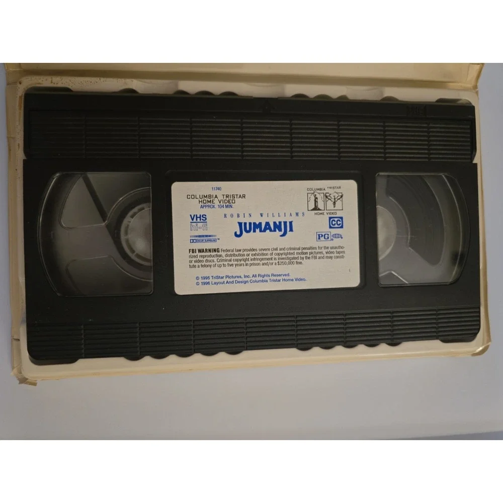 Vintage 1996 Jumanji VHS, Closed Captioned Clam Shell Case